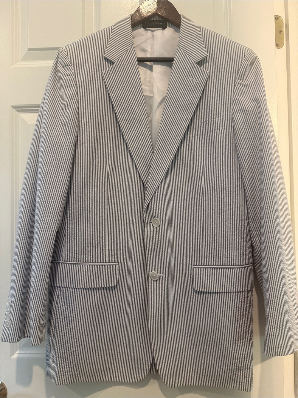 Haspel Men's Seersucker Sport Coat 40L